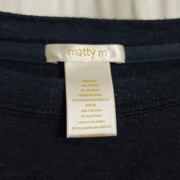 Matty M Zip Sides Navy Tunic Long Sleeve - Picture 3 of 4